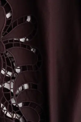 MAMA Pantalon avec broderie anglaise - Marron foncé — photo 5