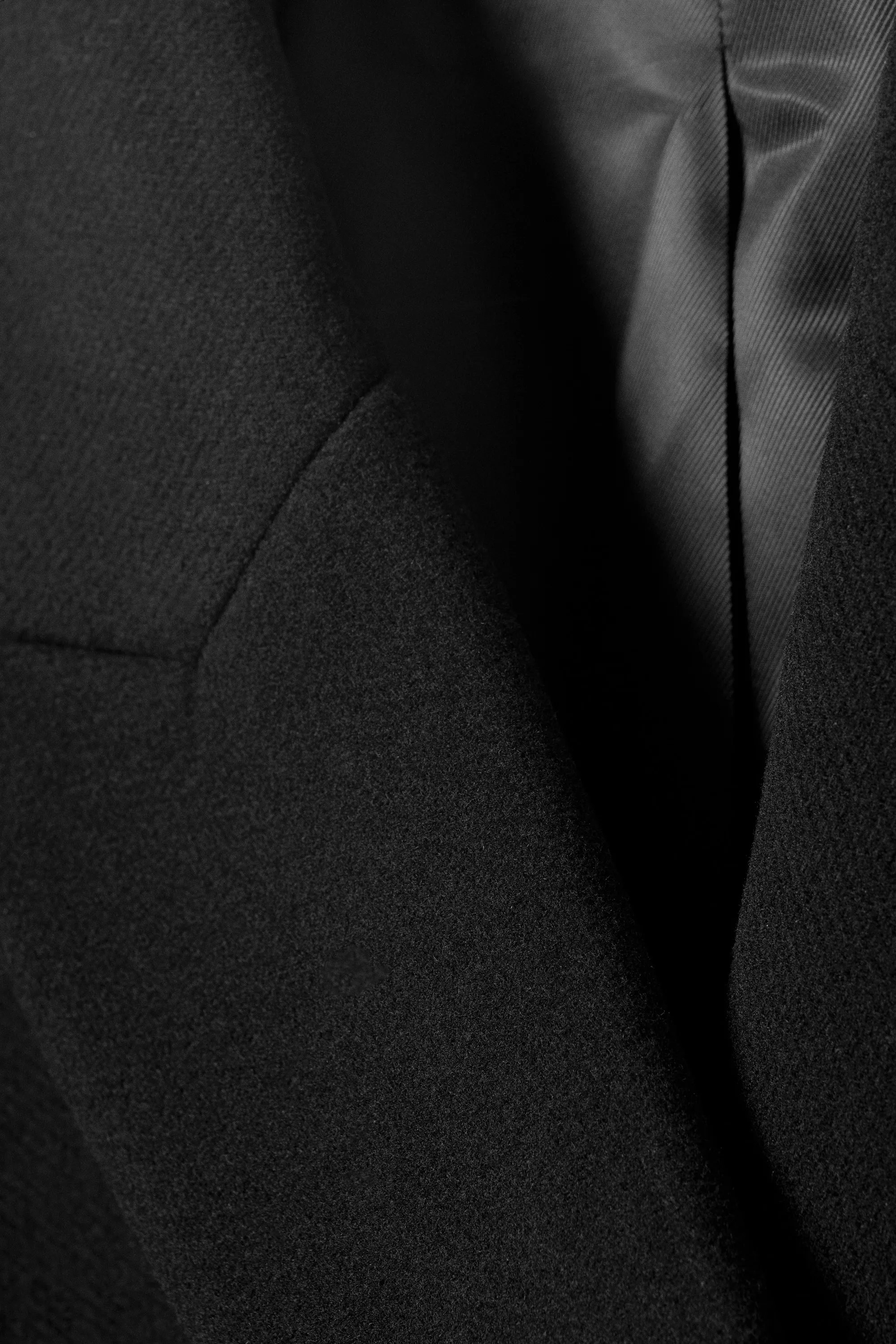 Manteau Logan en laine mélangée longueur genou - Noir