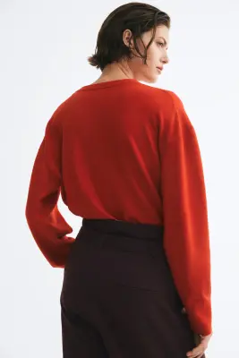 Pantalon paper bag avec ceinture - Marron foncé — photo 4