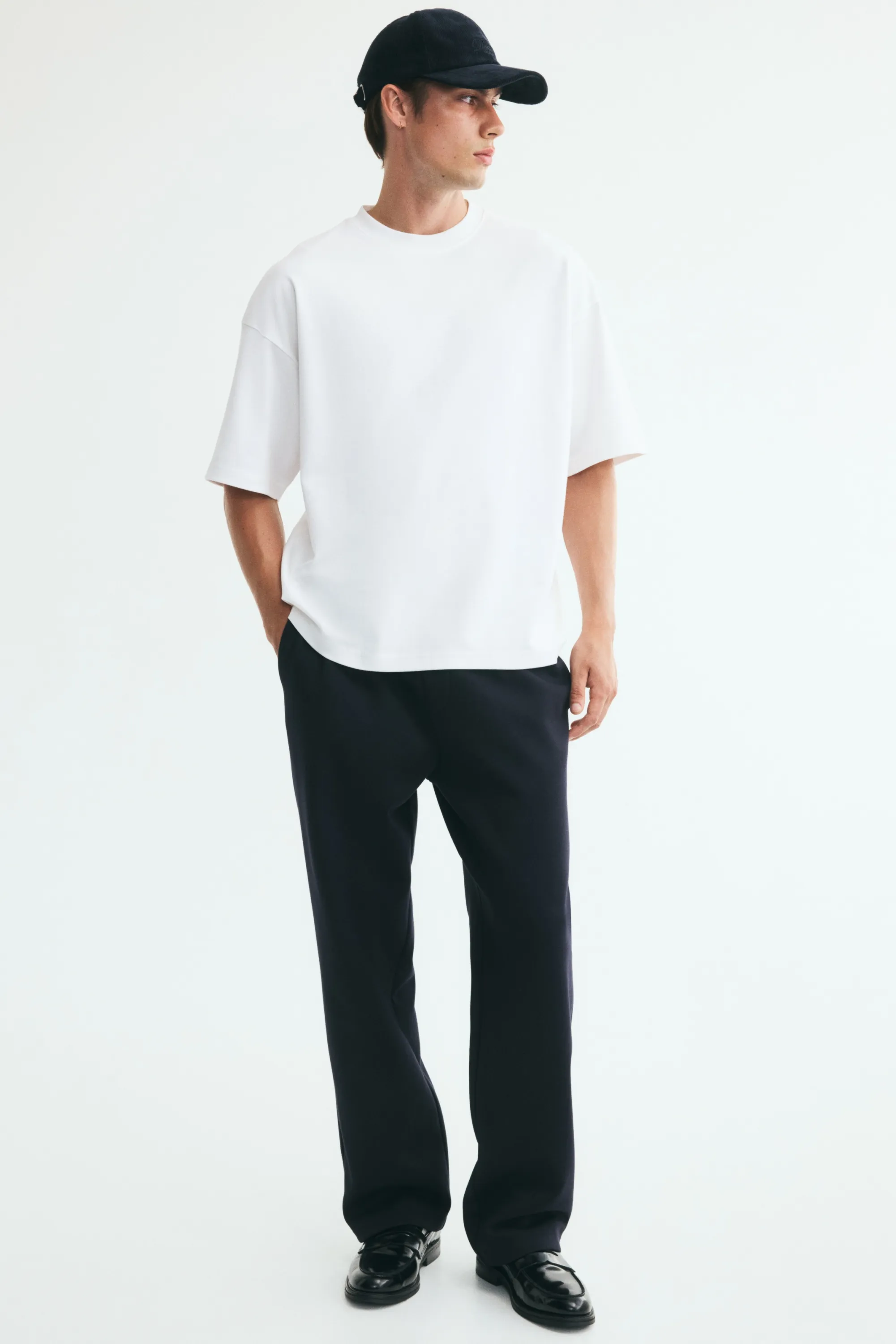 T-shirt Oversized Fit en interlock - Blanc