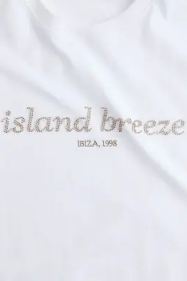 T-shirt oversize - Blanc/Island breeze — photo 2