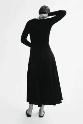 Jupe évasée en coton - Noir — photo 2