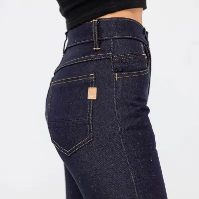Jeans demi slim lin brut taille haute Charlie — photo 4