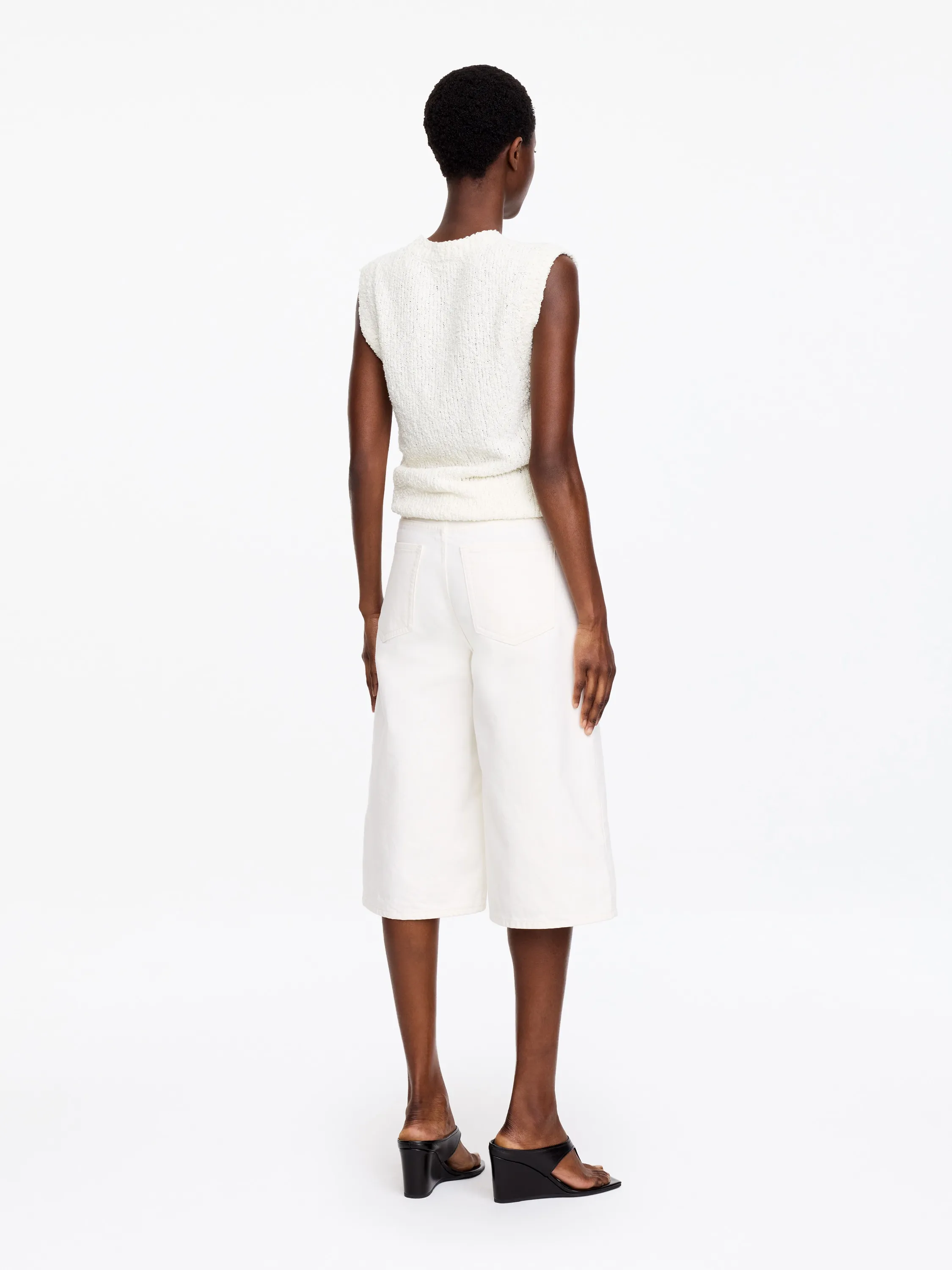 Gilet en maille bouclée - Blanc