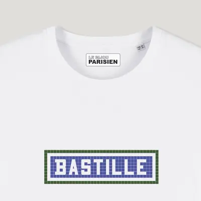 T-SHIRT COTON BIO IMPRIMÉ - BASTILLE - BLANC — photo 2