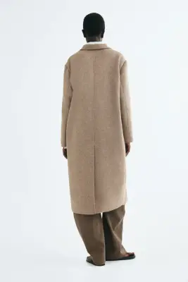 Manteau fait main à fermeture croisée - Beige — photo 4