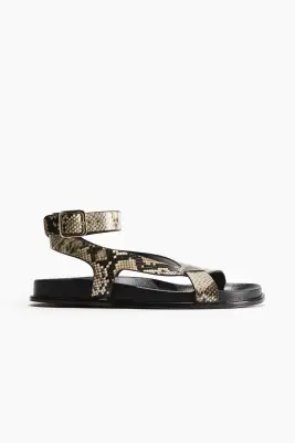 Sandales - Beige/motif peau de serpent — photo 2