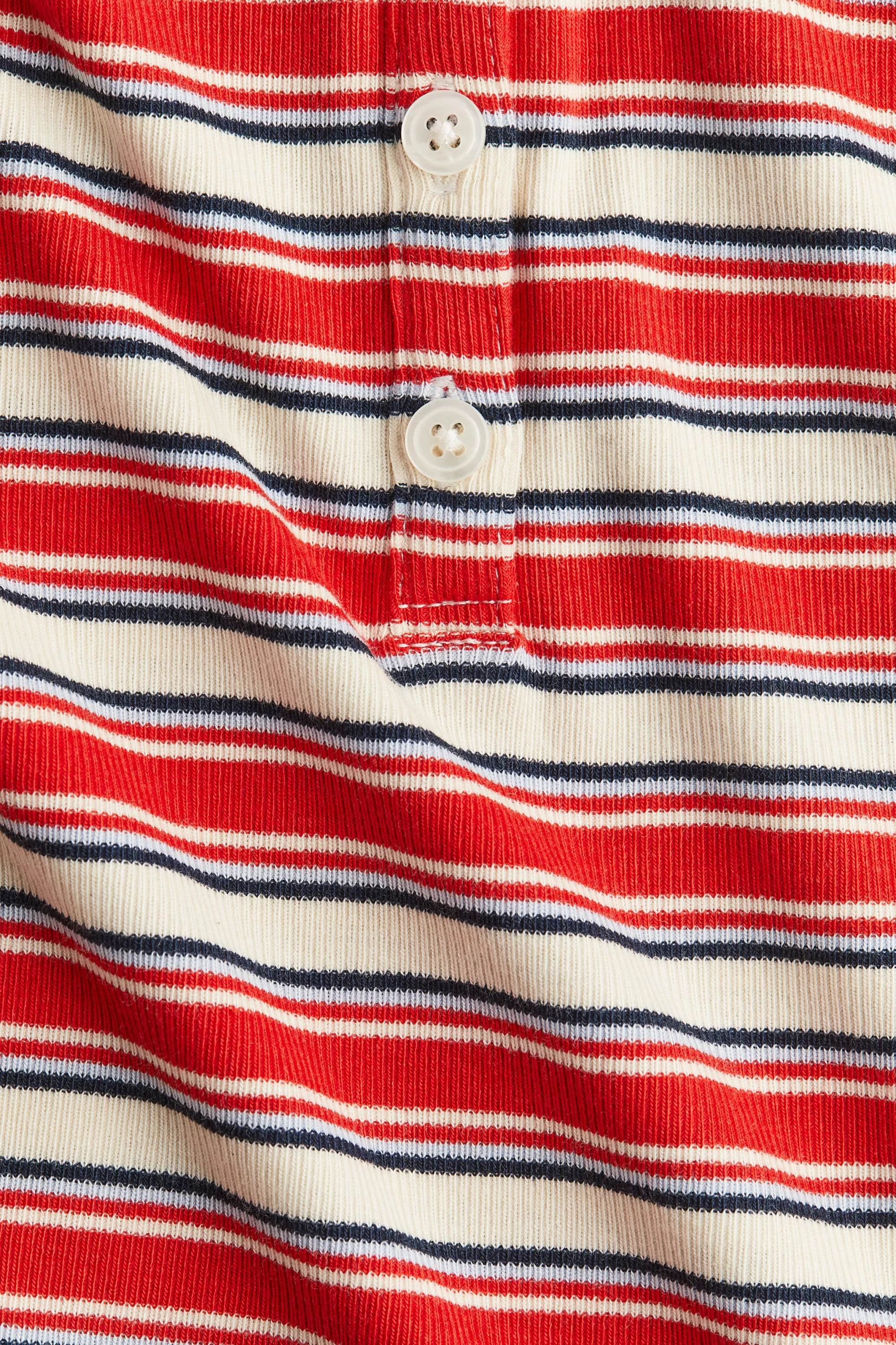 Polo côtelé - Rouge/rayé