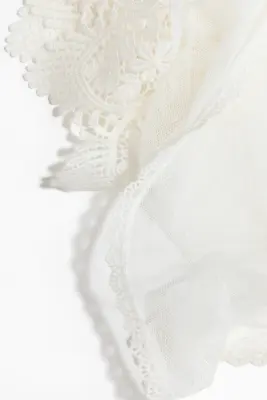 Foulard en mesh avec dentelle - Crème — photo 3