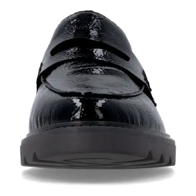 Mocassins Remonte D2Q05-02 Noirs - Cuir Verni Élastique Grande Pointure Femme — photo 4