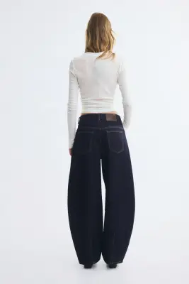 Barrel Regular Waist Jeans - Bleu denim foncé — photo 4