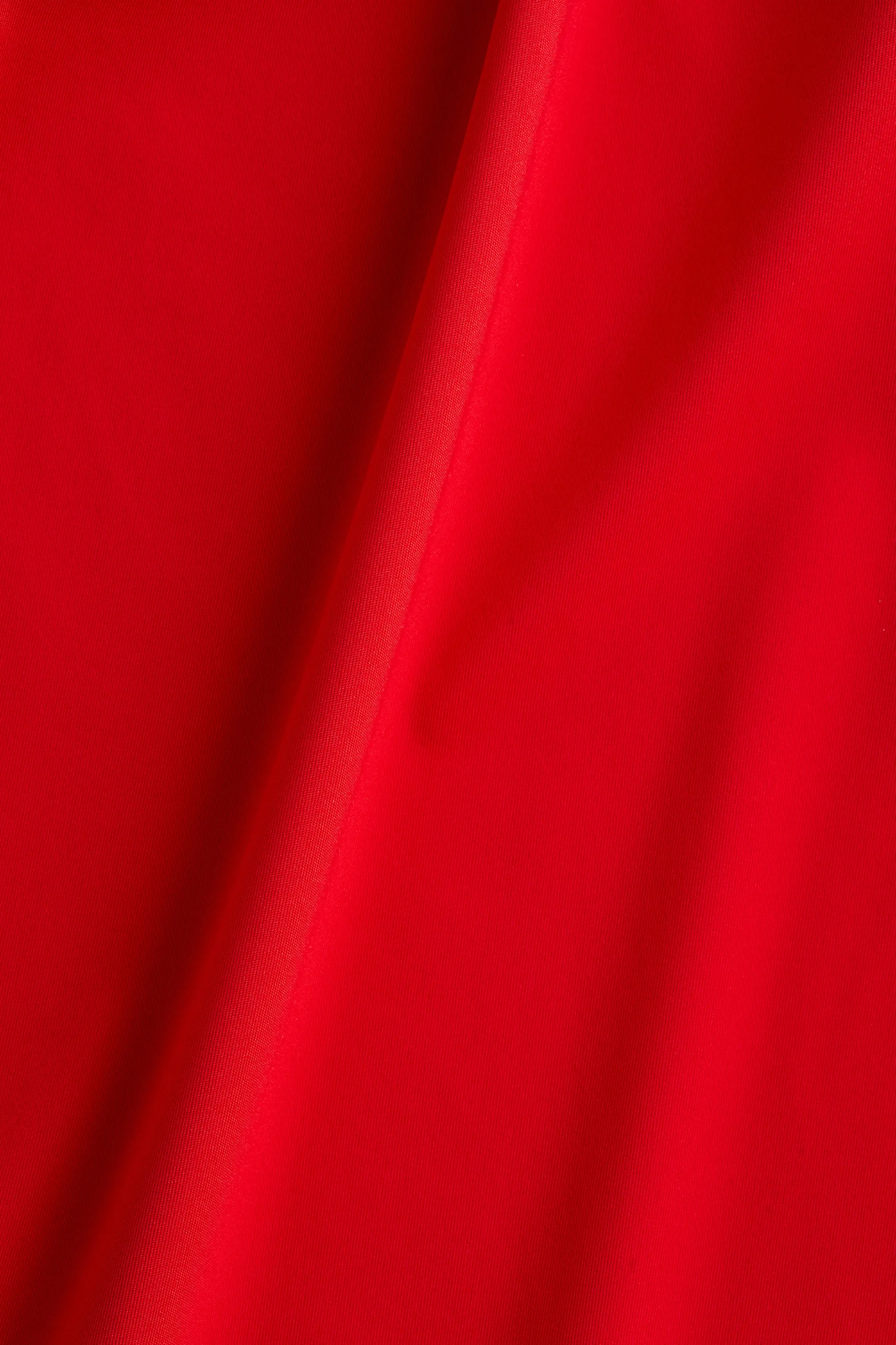 Robe en interlock avec épaulettes - Rouge