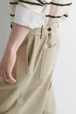 PANTALON DROIT DÉCONTRACTÉ EN SERGÉ DE COTON - SABLE — photo 3