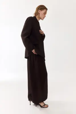 Blazer avec ceinture - Marron foncé — photo 3