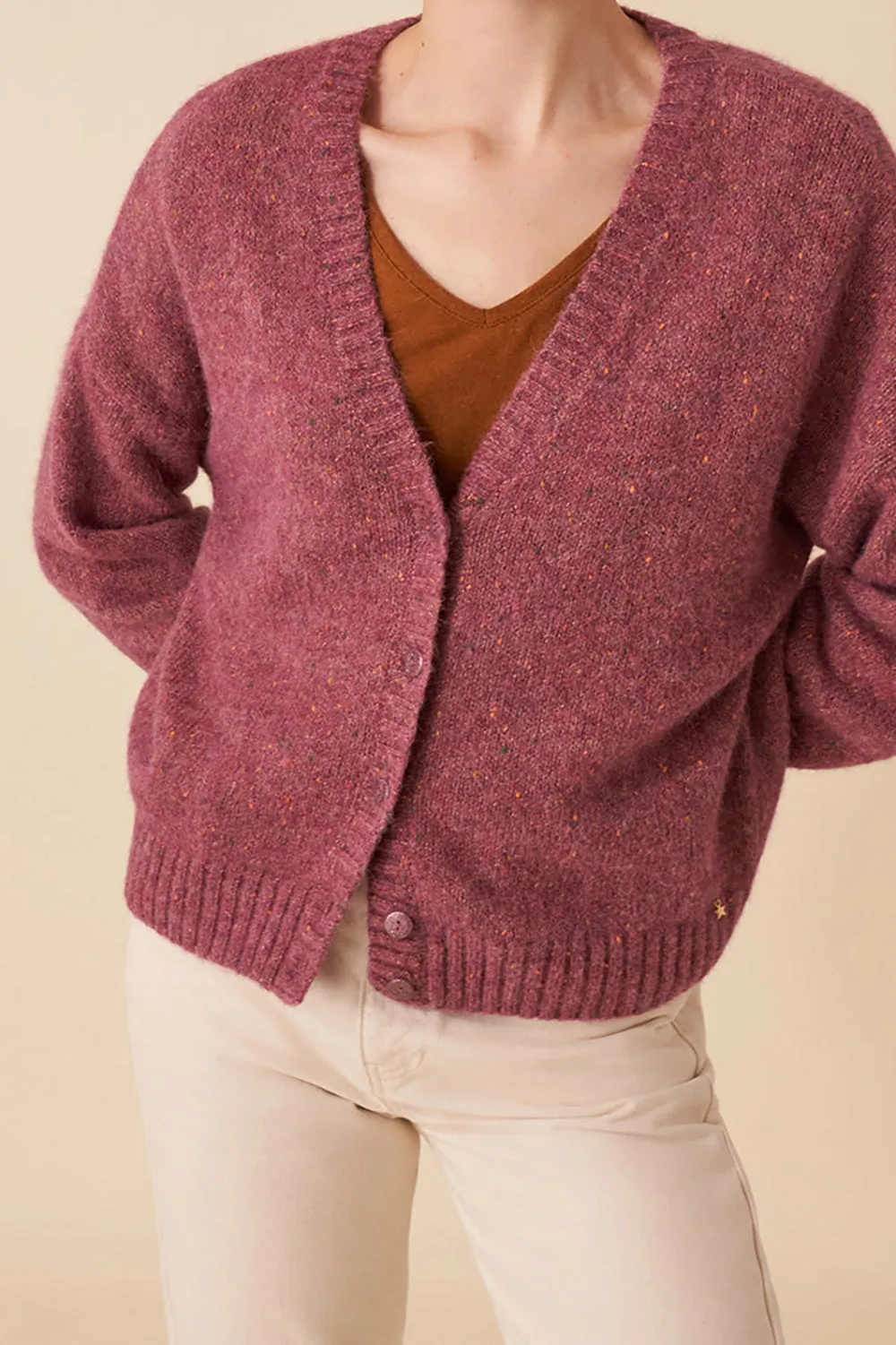 gilet bella praline boutonne