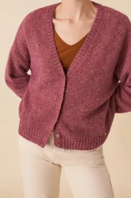 gilet bella praline boutonne — photo 1