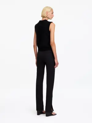 Gilet en mélange de laine et d'alpaga - Noir — photo 2
