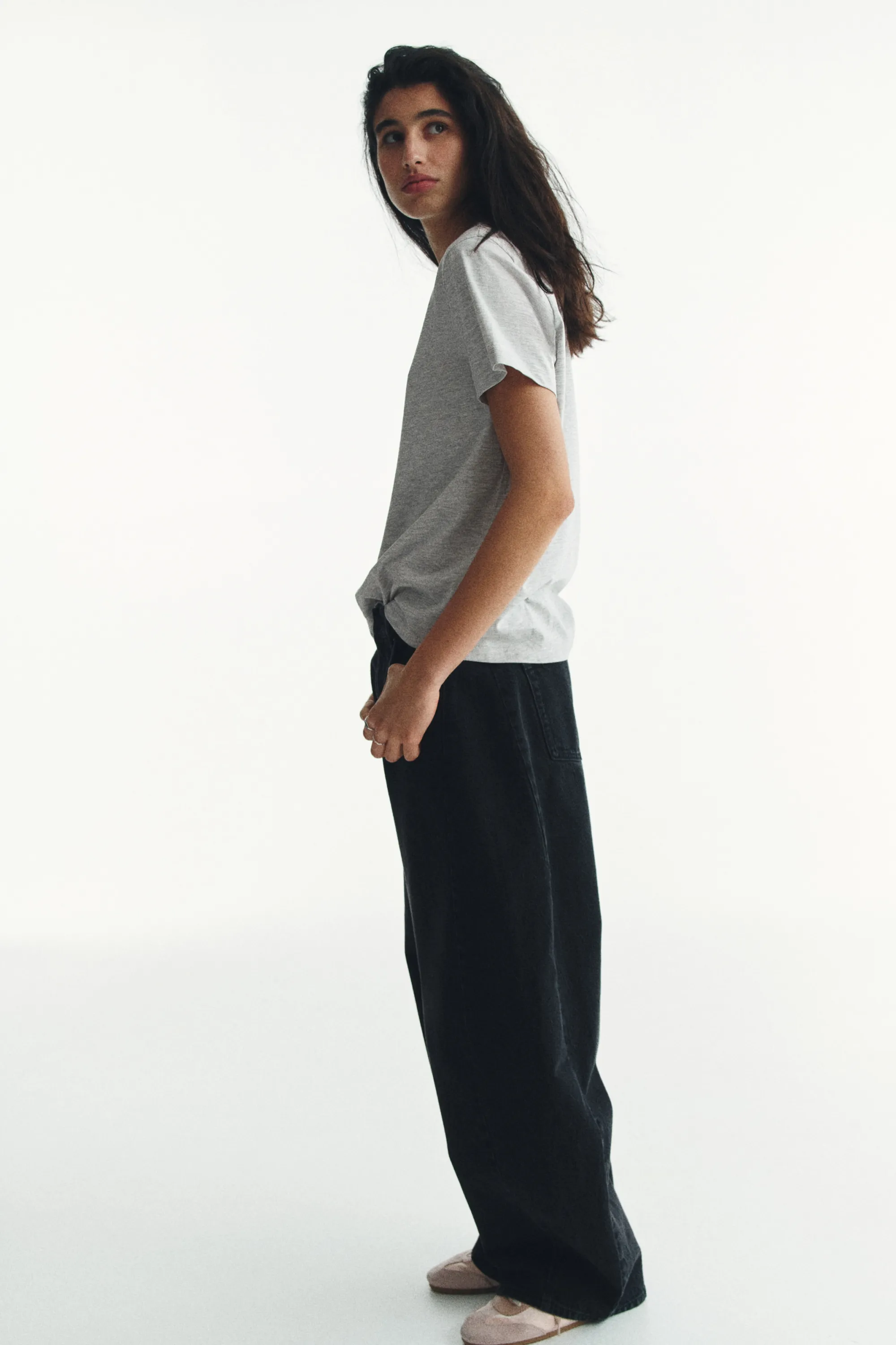 T-shirt en coton - Gris clair chiné