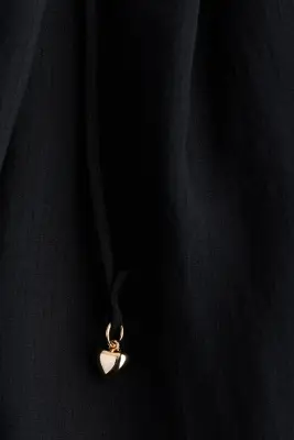 Robe volantée avec corsage smocké - Noir — photo 3