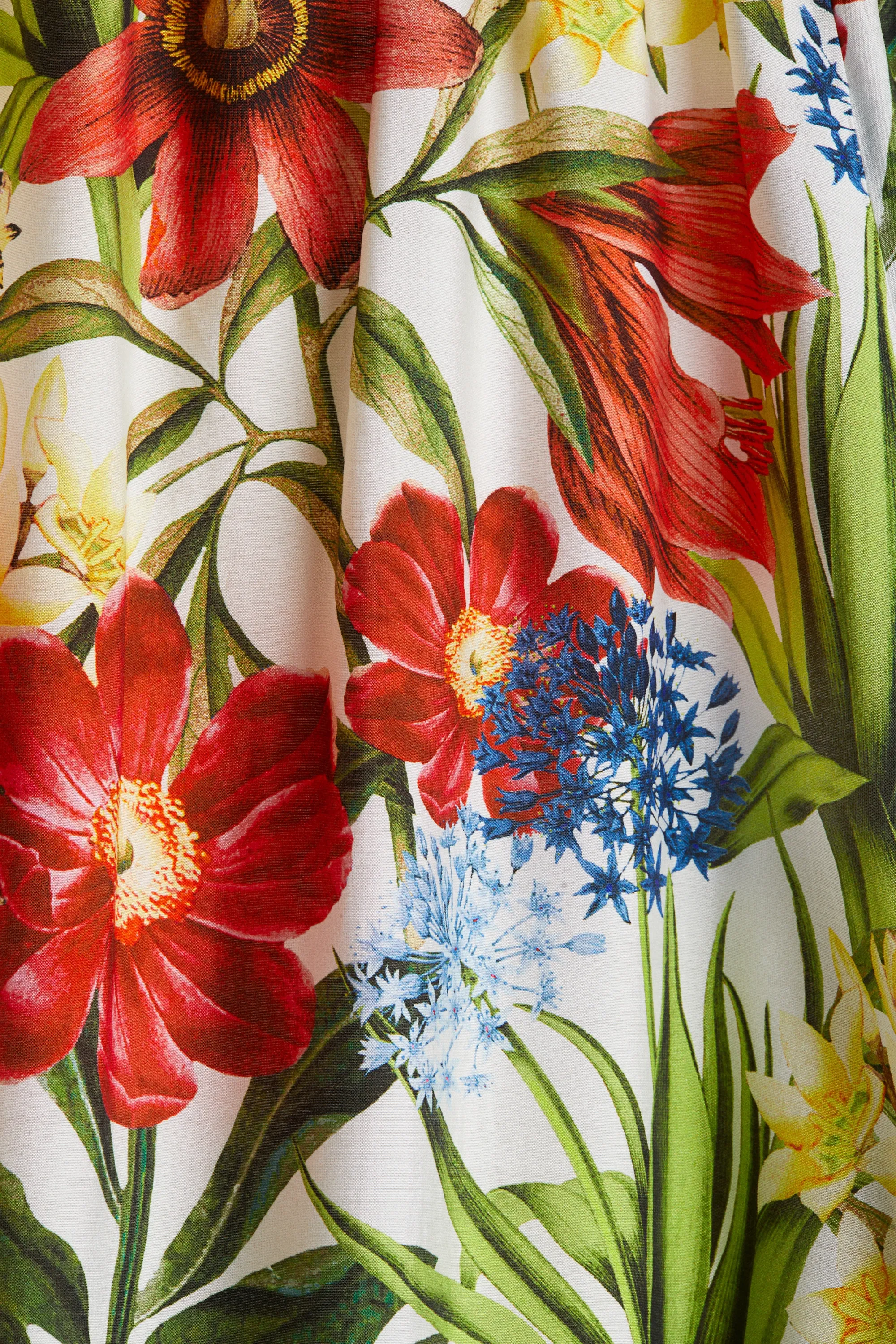 Robe bandeau plissée - Crème/fleuri