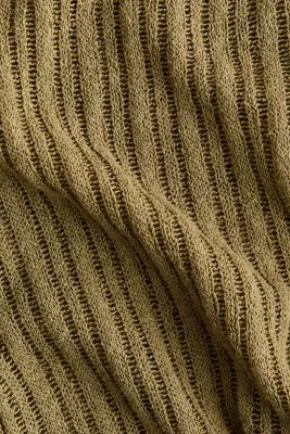 Pantalon en maille côtelée - Khaki green — photo 3