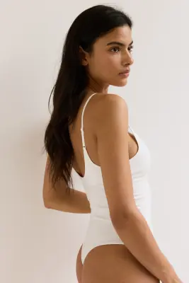 Body string paddé Seamless - Blanc — photo 3