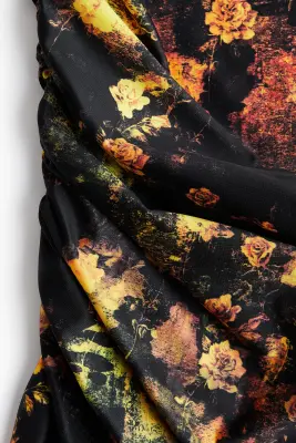 Robe imprimée - Noir/fleuri — photo 4