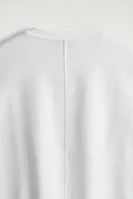 T-SHIRT OVERSIZE SILHOUETTE CARRÉE EN COTON - BLANC — photo 4