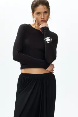 Pantalon barrel Cropped - Noir — photo 2