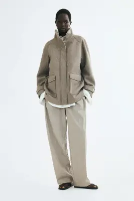 Manteau à col entonnoir - Taupe — photo 3
