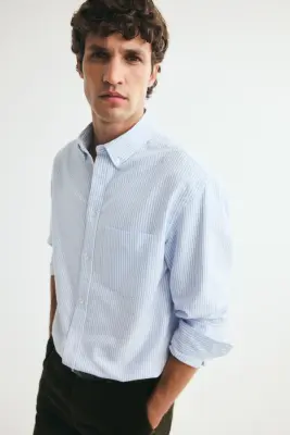 Chemise Oxford Regular Fit - Light blue/Striped — photo 4
