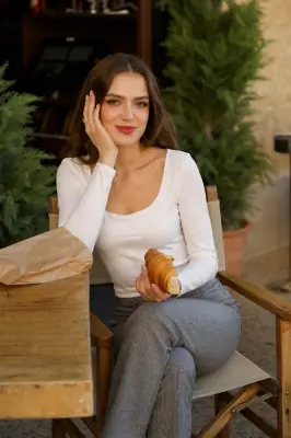 Rosanna Long Sleeve Top - Cream — photo 3