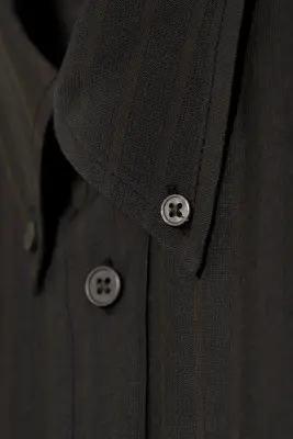 Chemise Ample Boutonnée À Manches Longues - Noir Rayé — photo 4