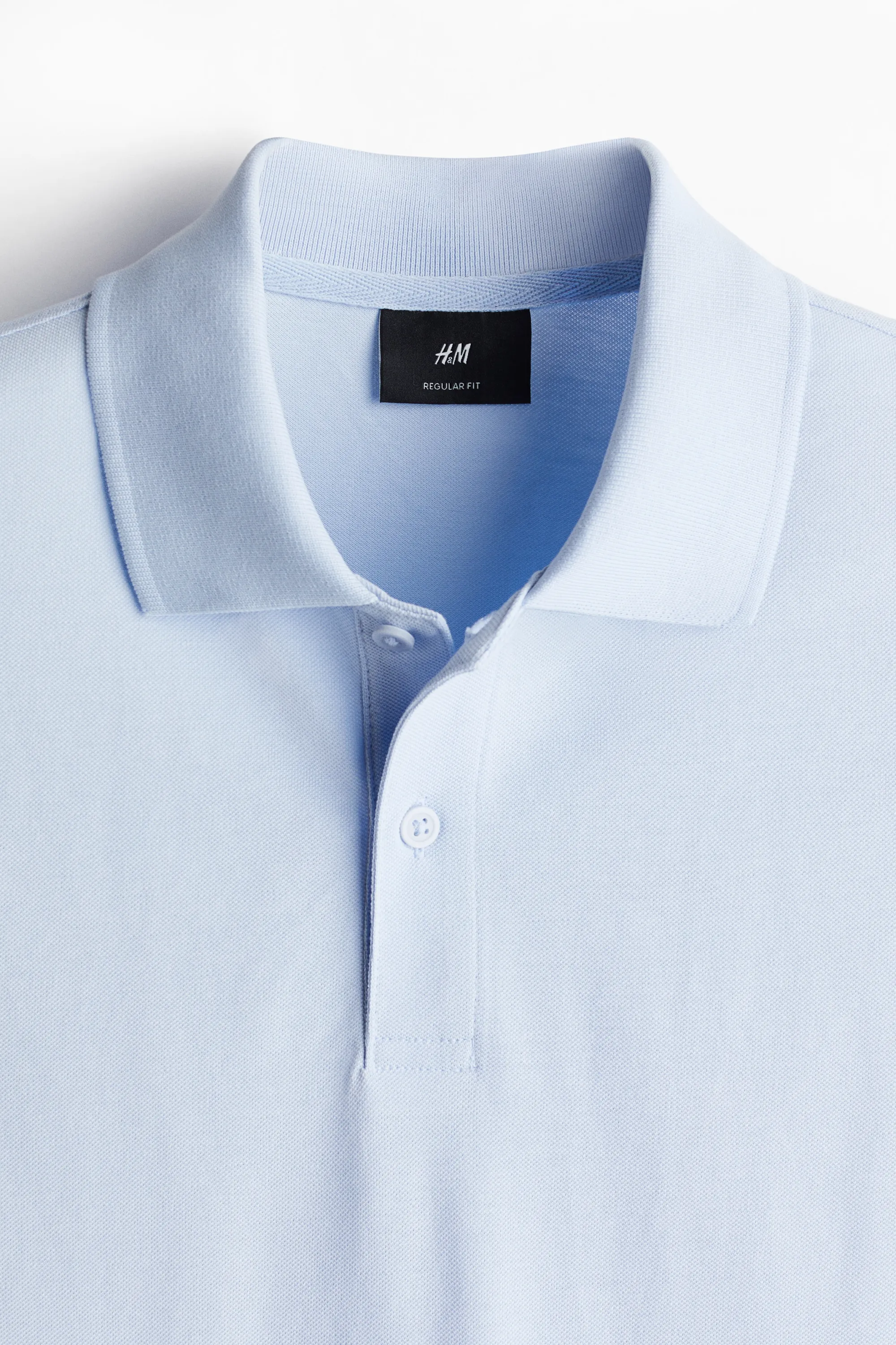 Polo Regular Fit en piqué - Bleu clair