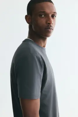 T-shirt Slim Fit - Gris foncé — photo 2