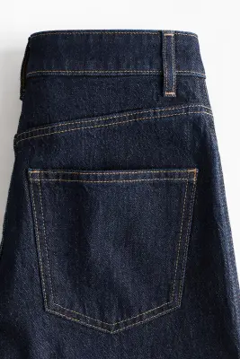 Jupe-short en denim avec taille haute - Bleu denim foncé — photo 4