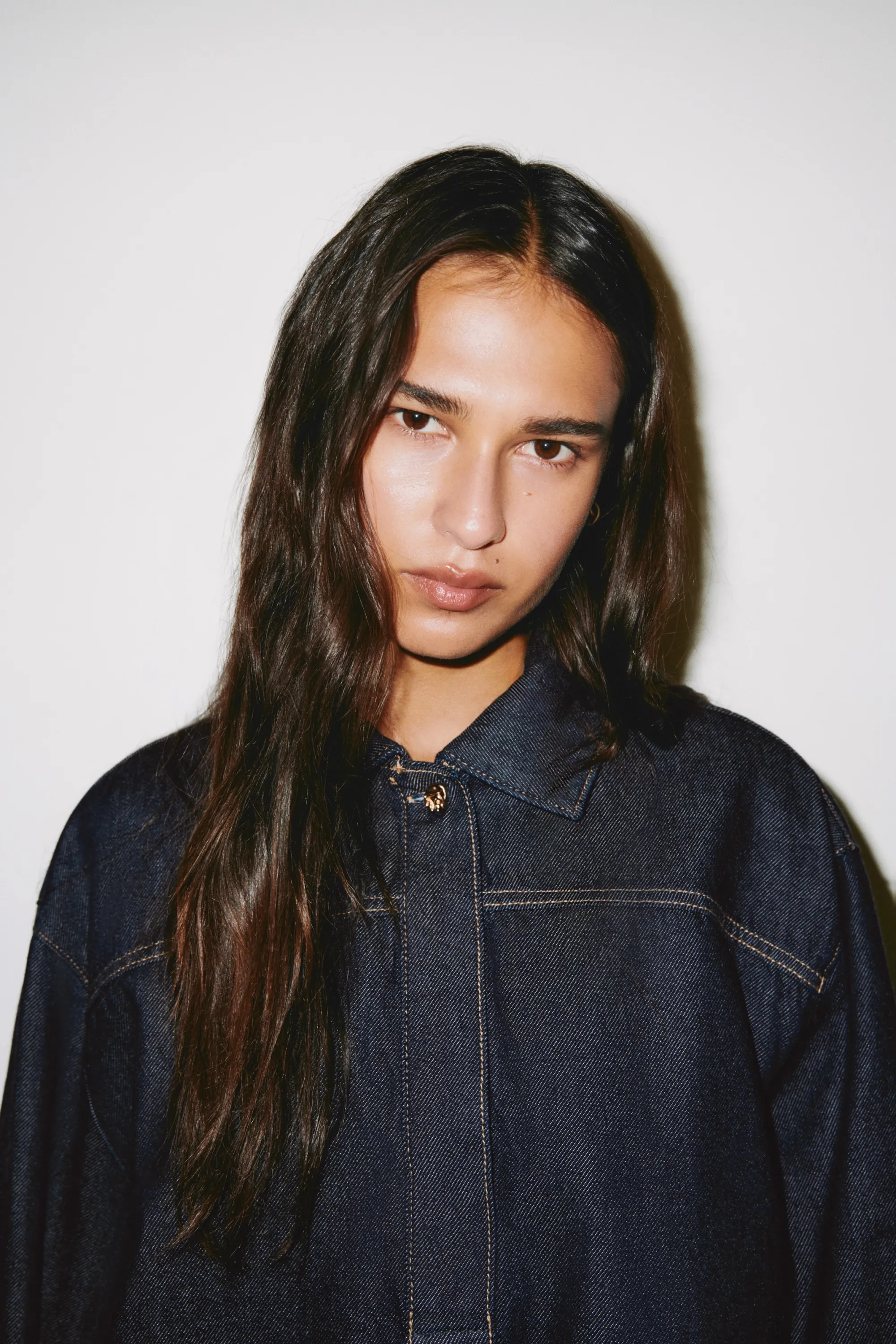 Chemise popover en denim - Bleu denim foncé