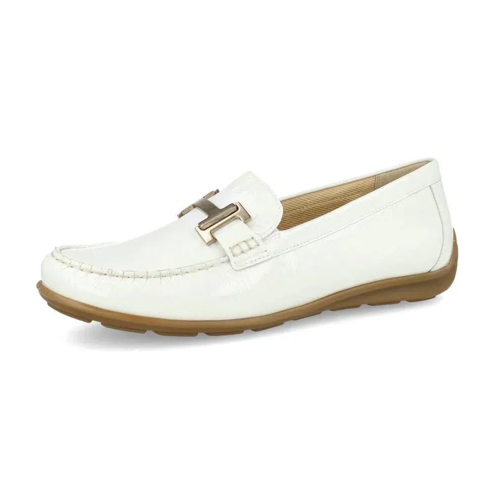 Mocassins Gabor 62.442.90 Blanc Cassé - Lacets Mors Grande Pointure Femme