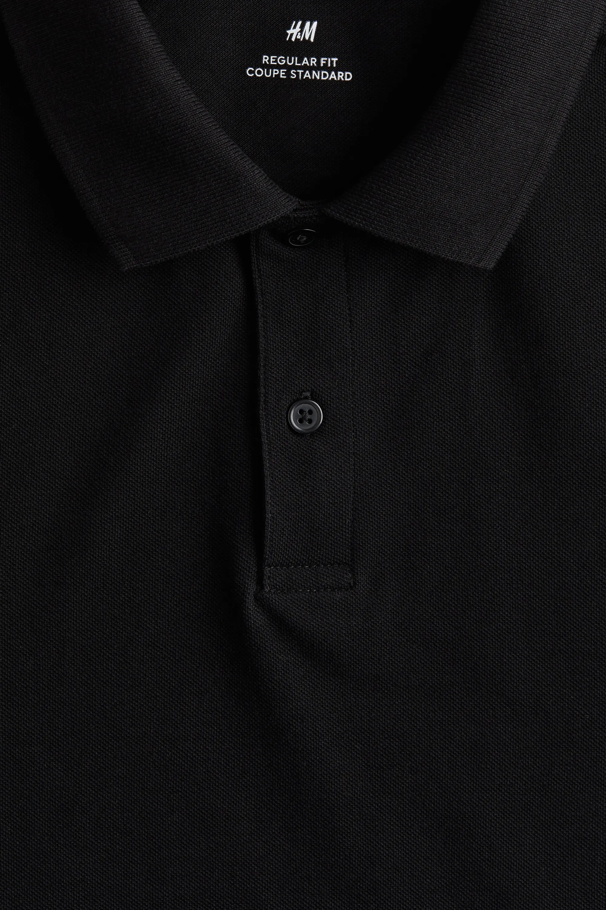 Polo Regular Fit en piqué - Noir
