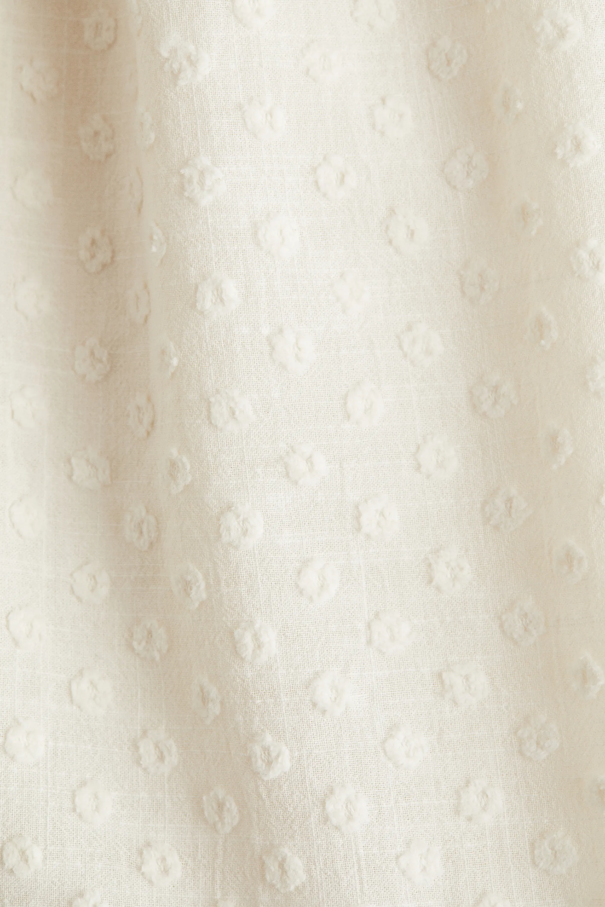 Robe brodée en coton - Crème