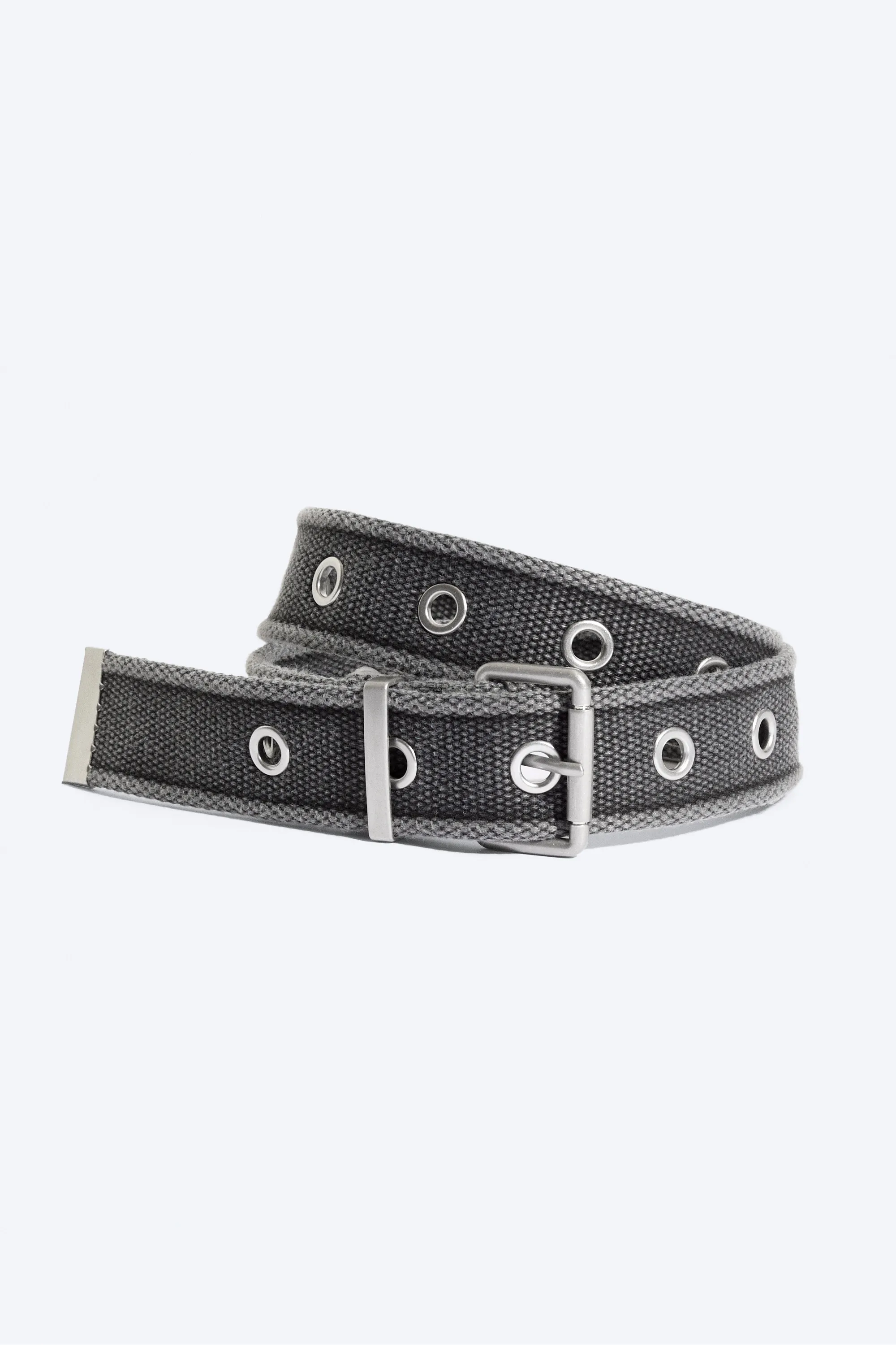 Ceinture en toile tressée - Gris foncé