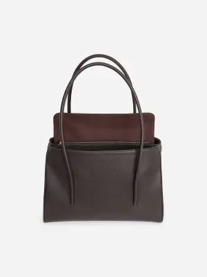 Sac à bandoulière en cuir - Marron — photo 4