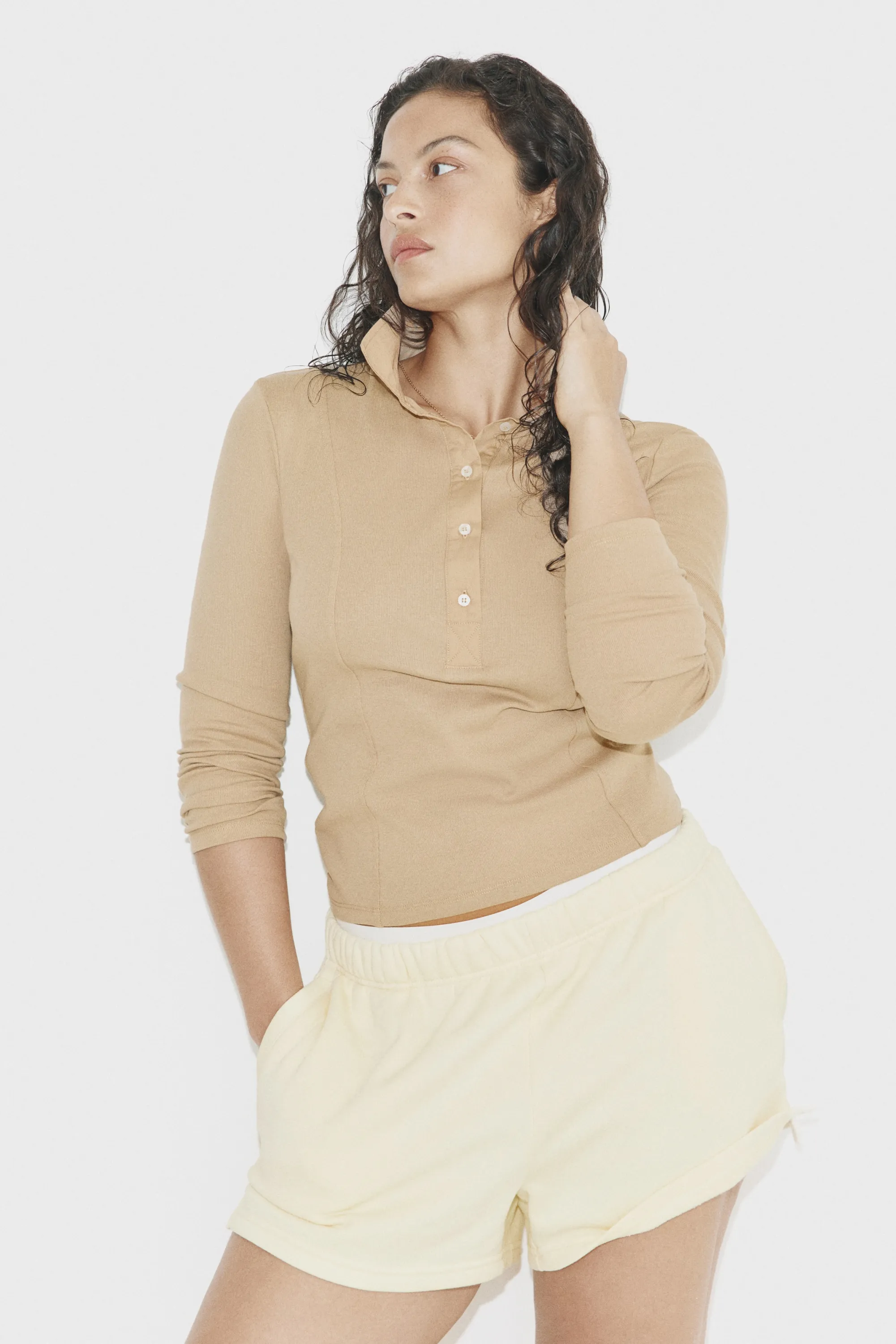 Short en molleton - Jaune clair