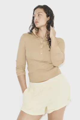 Short en molleton - Jaune clair — photo 1