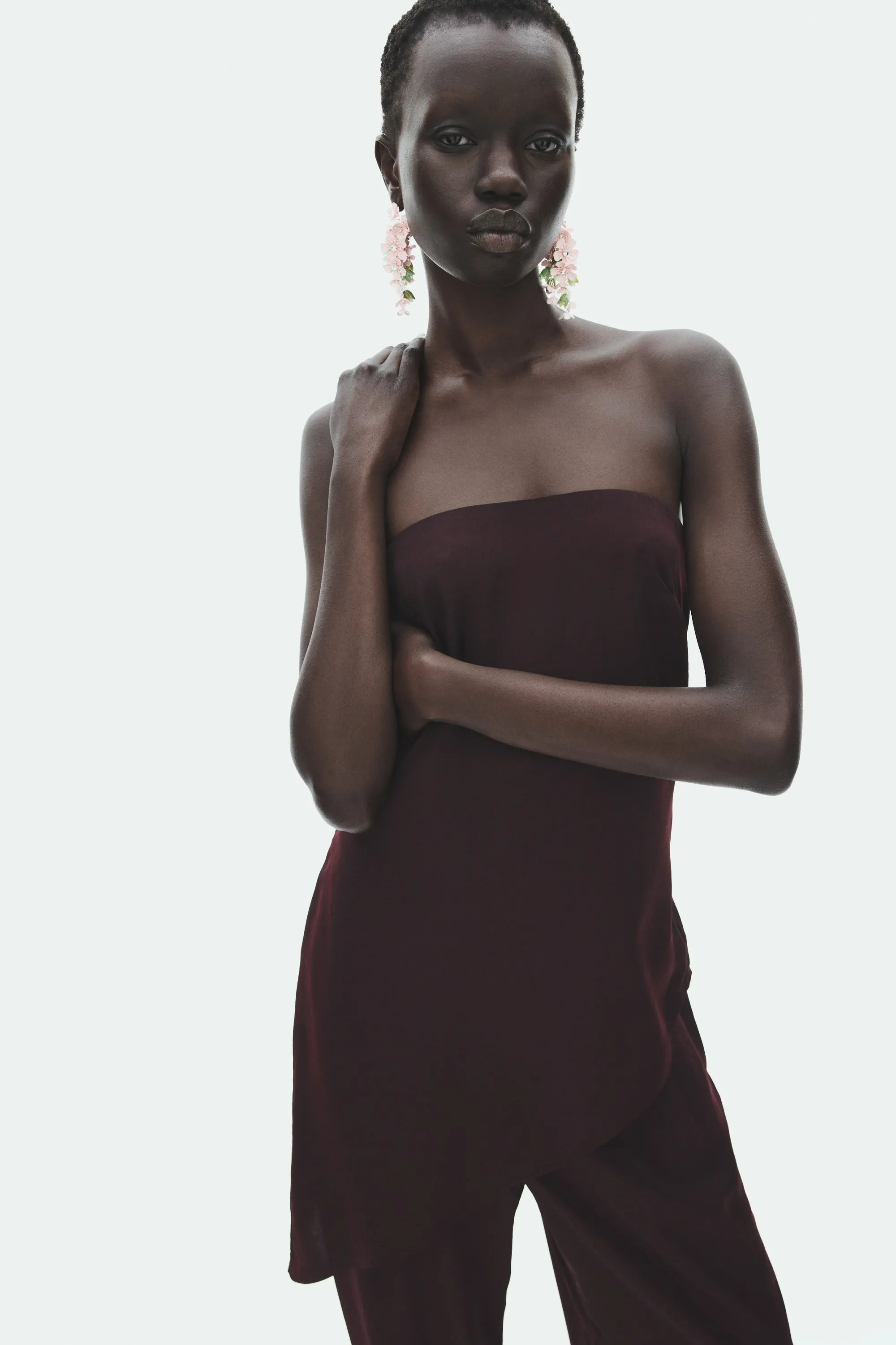 Top bandeau asymétrique - Bordeaux