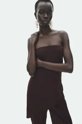 Top bandeau asymétrique - Bordeaux — photo 1