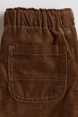 Pantalon jogger en velours côtelé avec doublure - Marron — photo 2