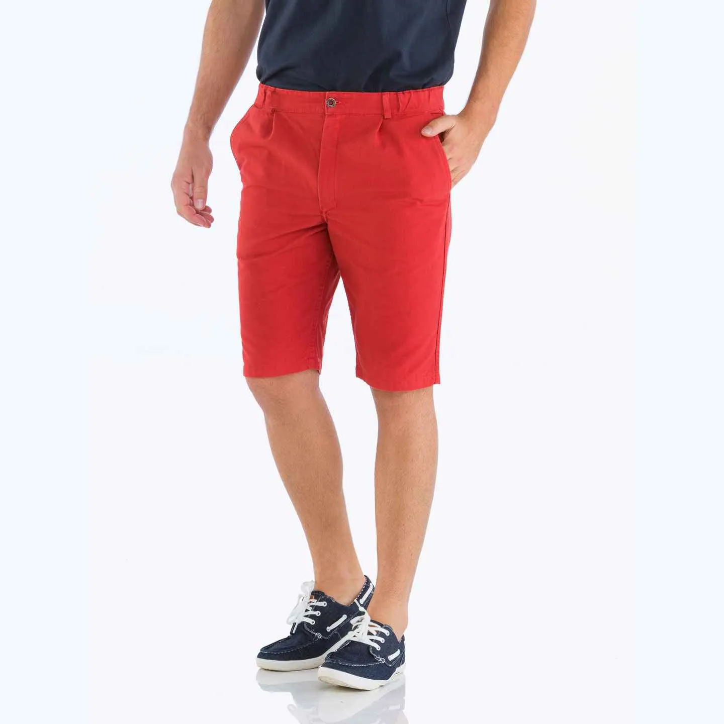 Bernicle, Bermuda en toile Bio droit - Toile Rouge