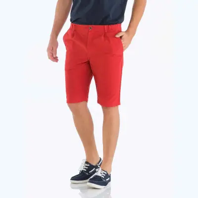 Bernicle, Bermuda en toile Bio droit - Toile Rouge — photo 1