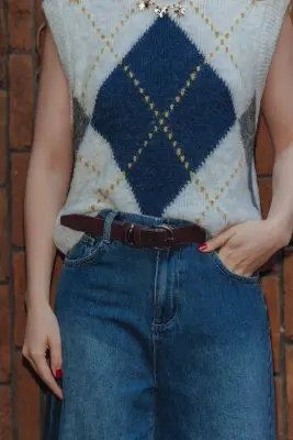 Ceinture en cuir suédé Femme — photo 2